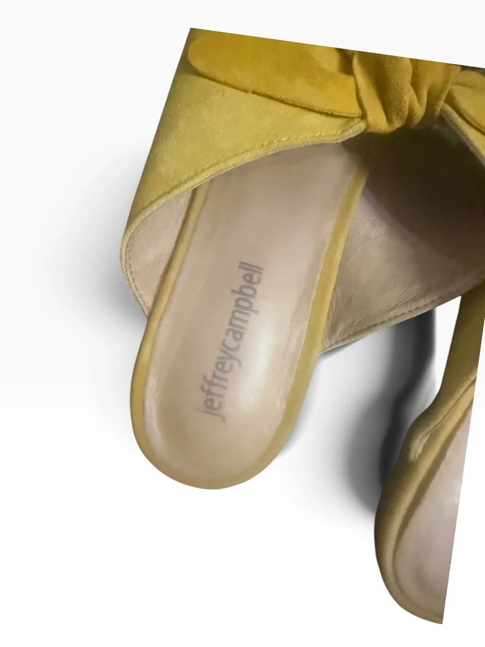 Jeffrey Campbell Yellow Suede Pointed Toe Bow Mule Flats 9.5